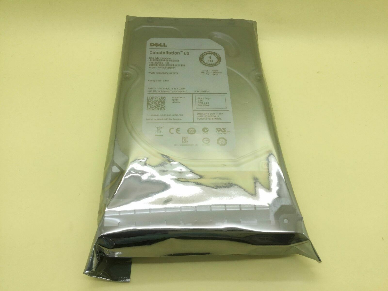 DELL ST31000424SS U738K 0U738K 1TB 7200RPM 6Gbps 3.5″ SAS HDD with Tray