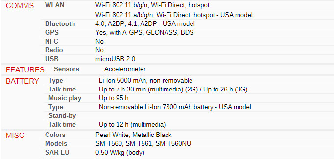 SAMSUNG GALAXY TAB E SM-T560 8GB Android WiFi TABLET PC 9.6″