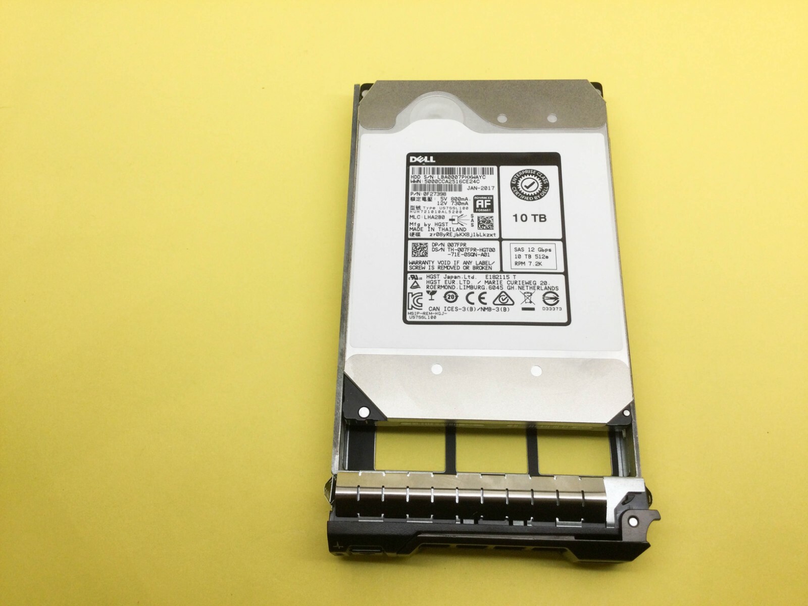 07FPR Dell 10TB 7.2K RPM SAS 12Gb/s 3.5″ 512e HDD 007FPR HUH721010AL5200