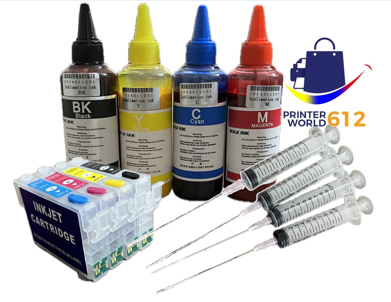 Refillable Ink Cartridge 200+400ml Sublimation Ink Epson XP-200, XP-300, XP-310