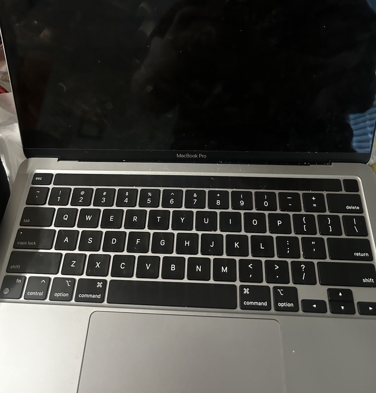 Apple MacBook Pro 13in M1 Gray Laptop Built-in Webcam For Parts Cracked Screen