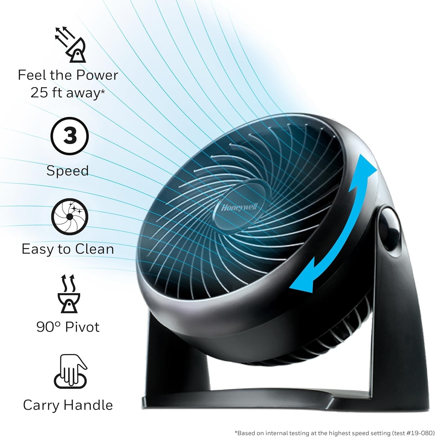 Honeywell TurboForce Air Circulator, Small Tabletop Fan, Quiet Small, White