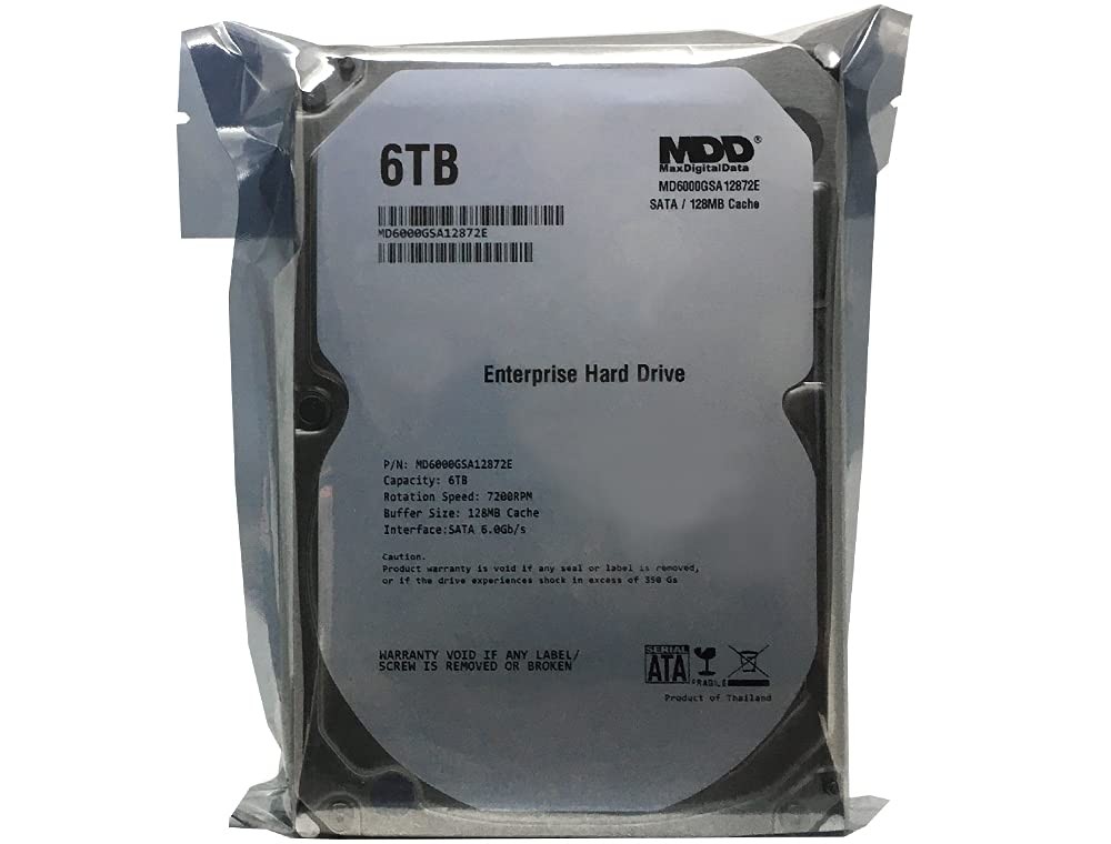MaxDigitalData (MD6000GSA12872E) 6TB 7200RPM 128MB Cache SATA 6.0Gb/s 3.5-inch I
