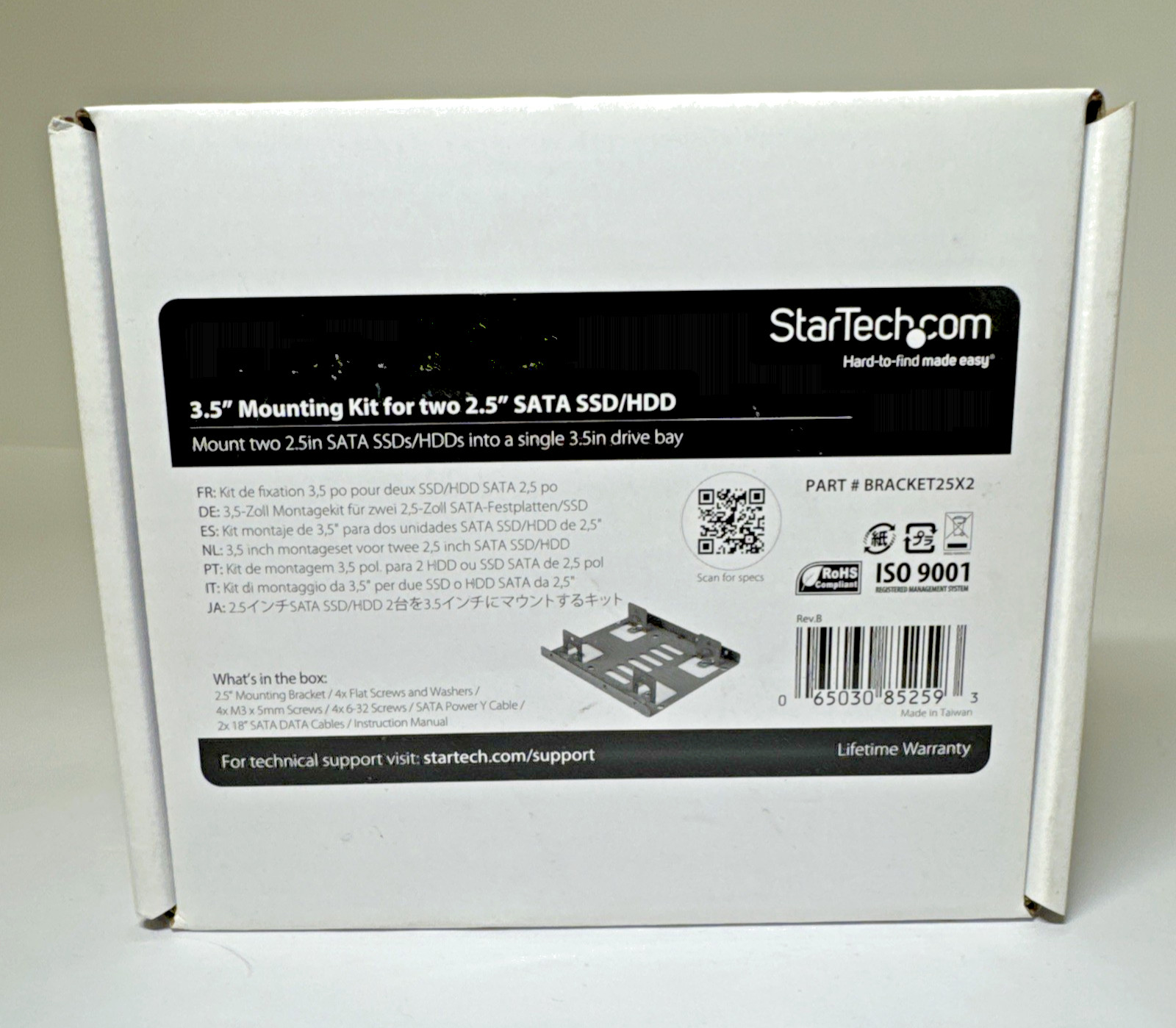 StarTech Dual 2.5″ to 3.5″ HDD Bracket for SATA Hard Drives for Mounting Bay