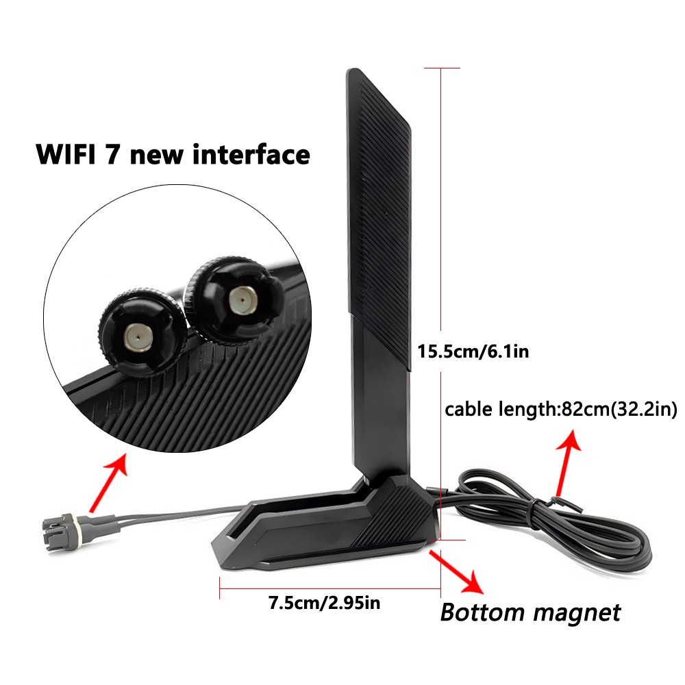 WiFi7 Replacement Antenna Interface for ASUS ROG STRIX X870-F/X870E-E/Z790-F USA