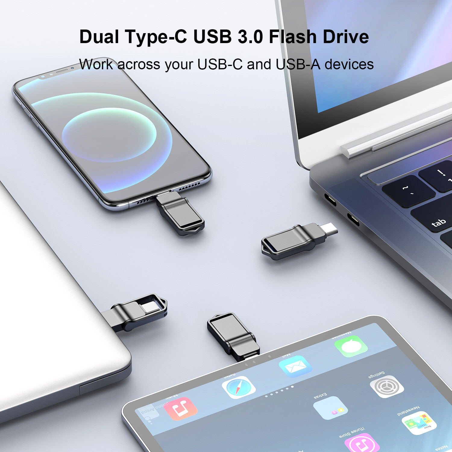Dual USB 3.0 Type-C OTG Flash Drive Memory USB A Stick Phone PC Thumb Pen Drive