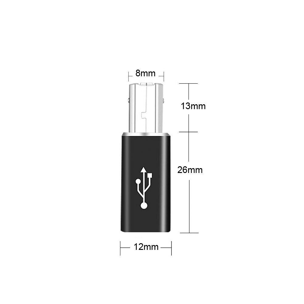 USB Type-C Female to USB B Male Adapter Straight For Scanner Printer Converter