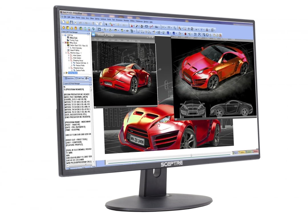 Sceptre E248W-19203R 24″ Ultra Thin 75Hz 1080p LED Monitor 2x HDMI VGA Build-in