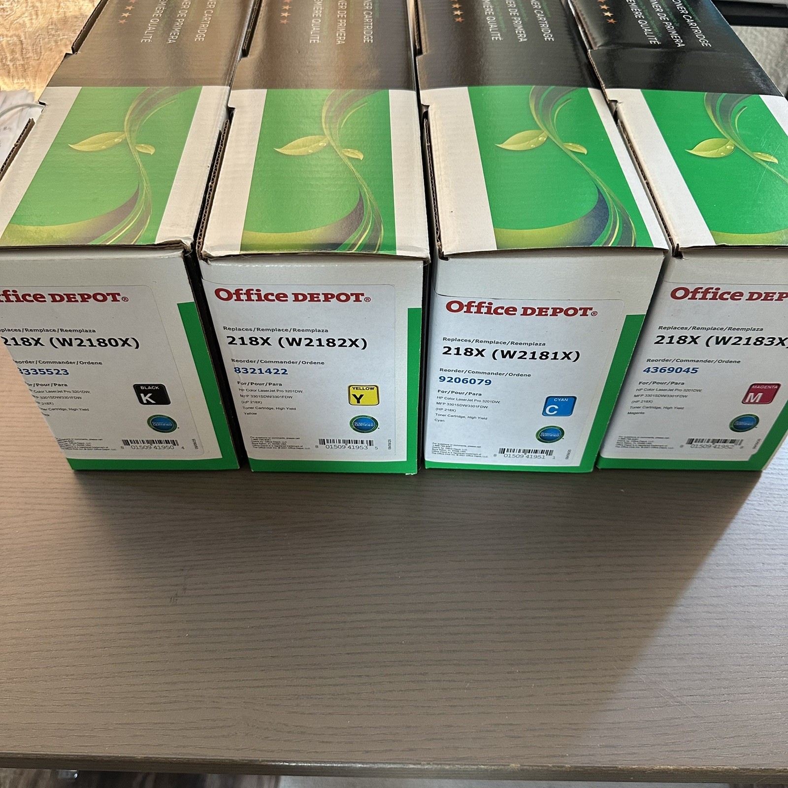 4 Color 218X Toner Cartridges for HP LaserJet 3201dw