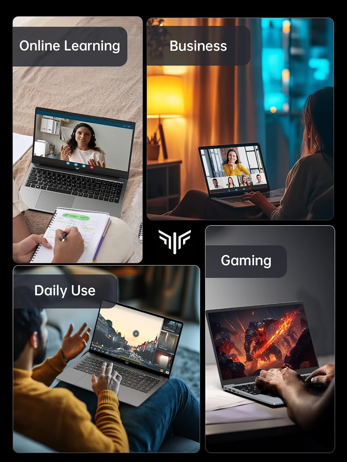 KAIGERR Gaming Laptop, 2024 Laptop Computer with Intel Quad-Core Processor /AX15