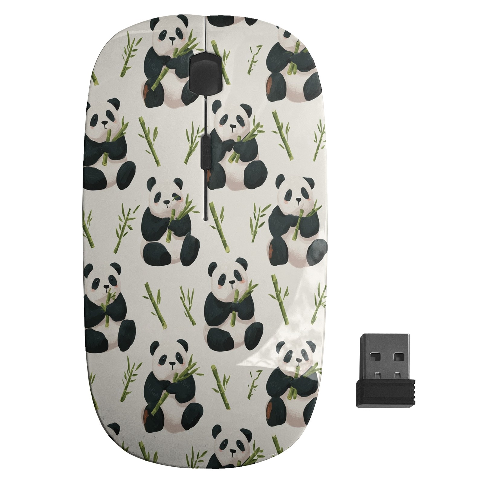 Pandas Bamboo Cartoon Pattern, Optical Wireless Mouse, Desktop Laptop Mice