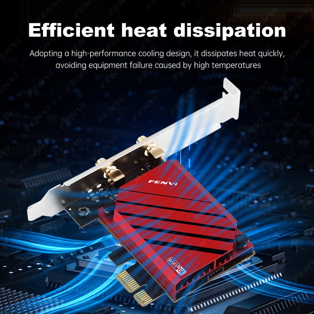 Tri-Band PCI-E WiFi 6E Card 5400Mbps BT 5.3 RTL8852CE Chip Adapter for Gaming PC