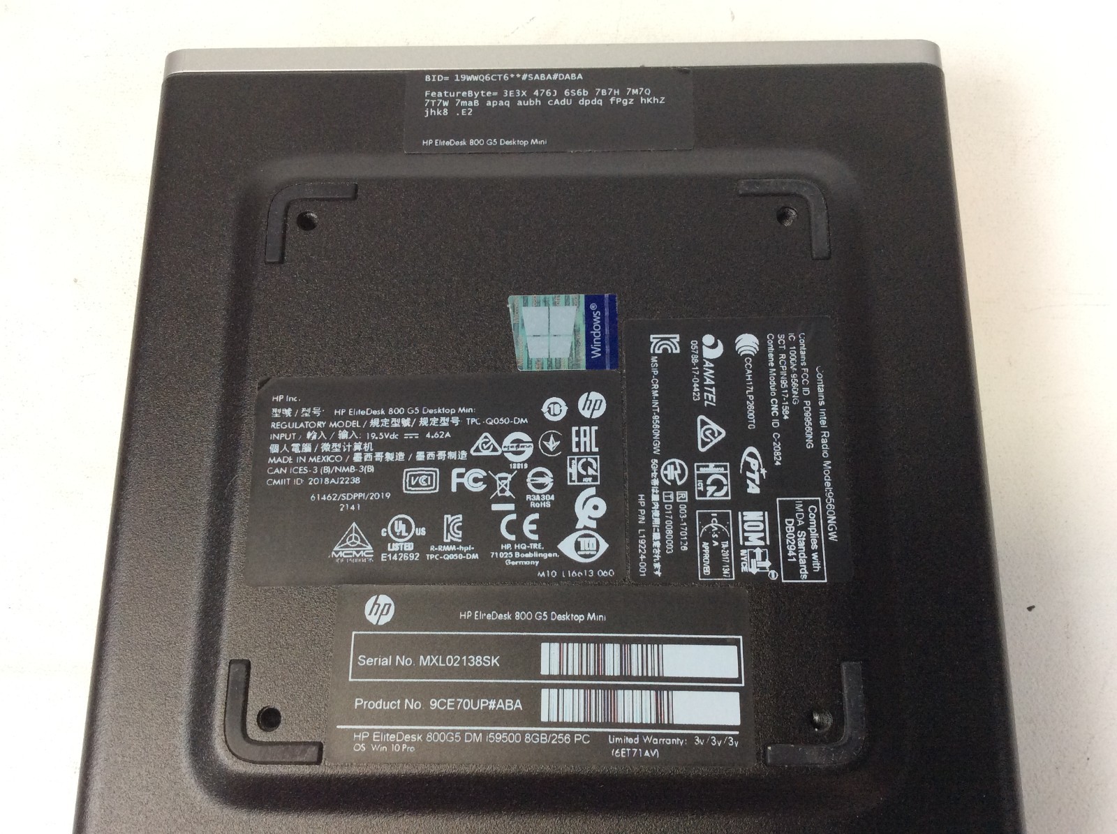 HP EliteDesk 800 i5-9500 3.0GHz Micro Mini 8GB RAM 256GB SSD Power Supply