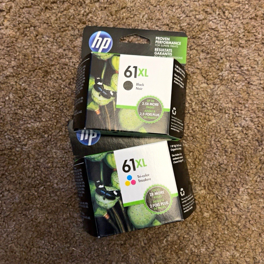 HP 61XL Genuine Inkjet Ink Cartridges Combo Black Tri-Color CH563WN CH564WN