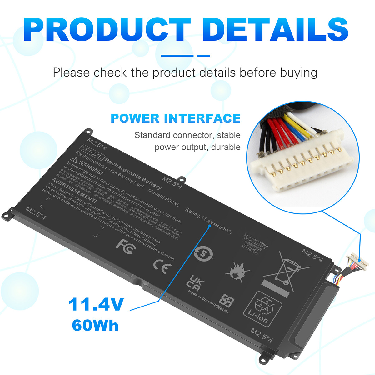 LP03XL Battery For HP Envy 7265NGW M6 14-j104TX 807417-005 TPN-C122 805094-005