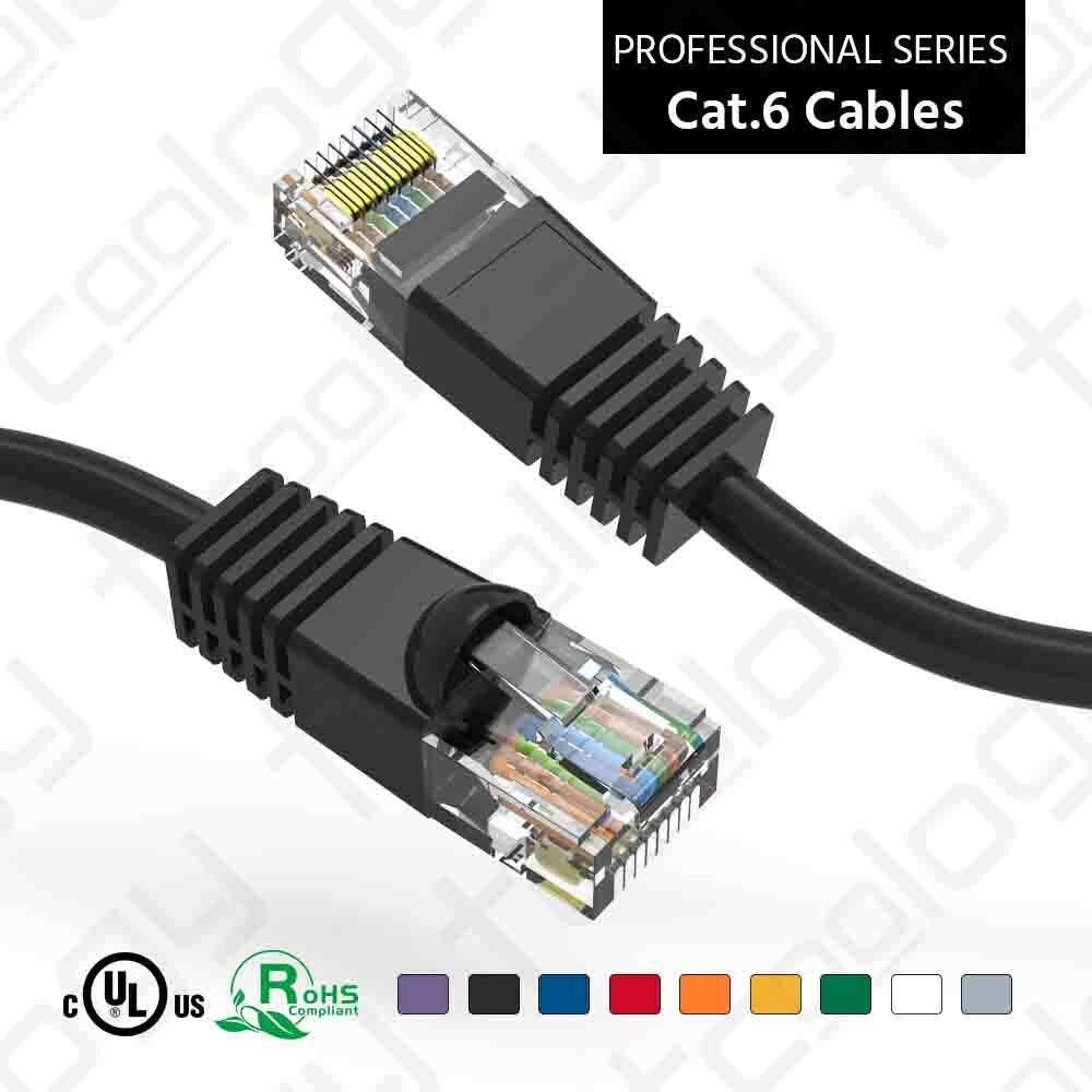 [UL Listed] TCoology Cat6 Patch Cord Booted Cable 24 AWG 550mhz UTP- 10 Pack Lot