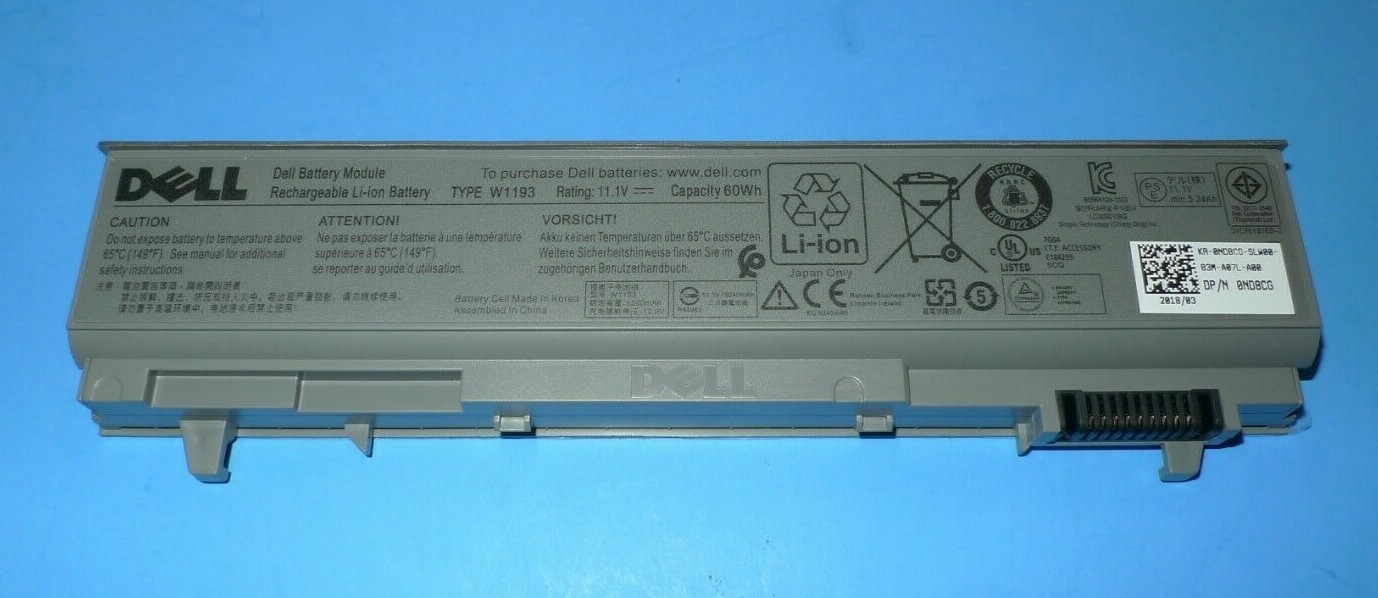 NEW Dell Latitude E6400 E6410 60Wh 11.1V Laptop Battery ND8CG W1193