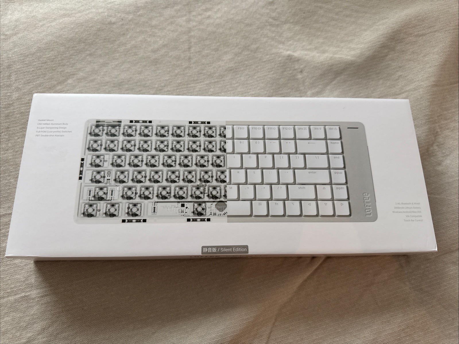 Lofree FLOW 2 84keys Mechanical Keyboard Silver/White with Silent Void Switches