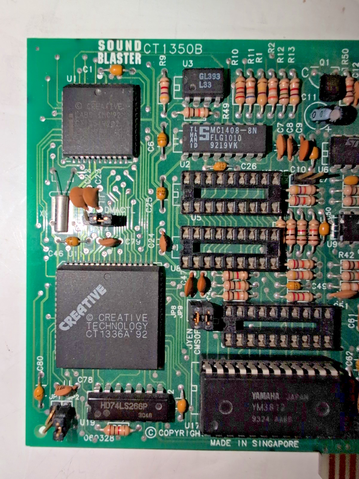 Creative Labs Sound Blaster 2.0 CT1350B ISA 8‑bit OPL2 CMS Read Description