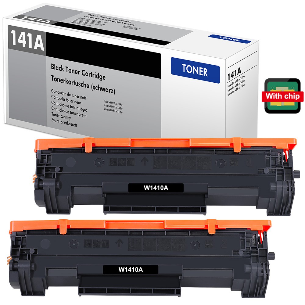 2 Pack 141A W1410A Toner WITH CHIP Fits for HP LaserJet MFP M140w M139w M110w AB