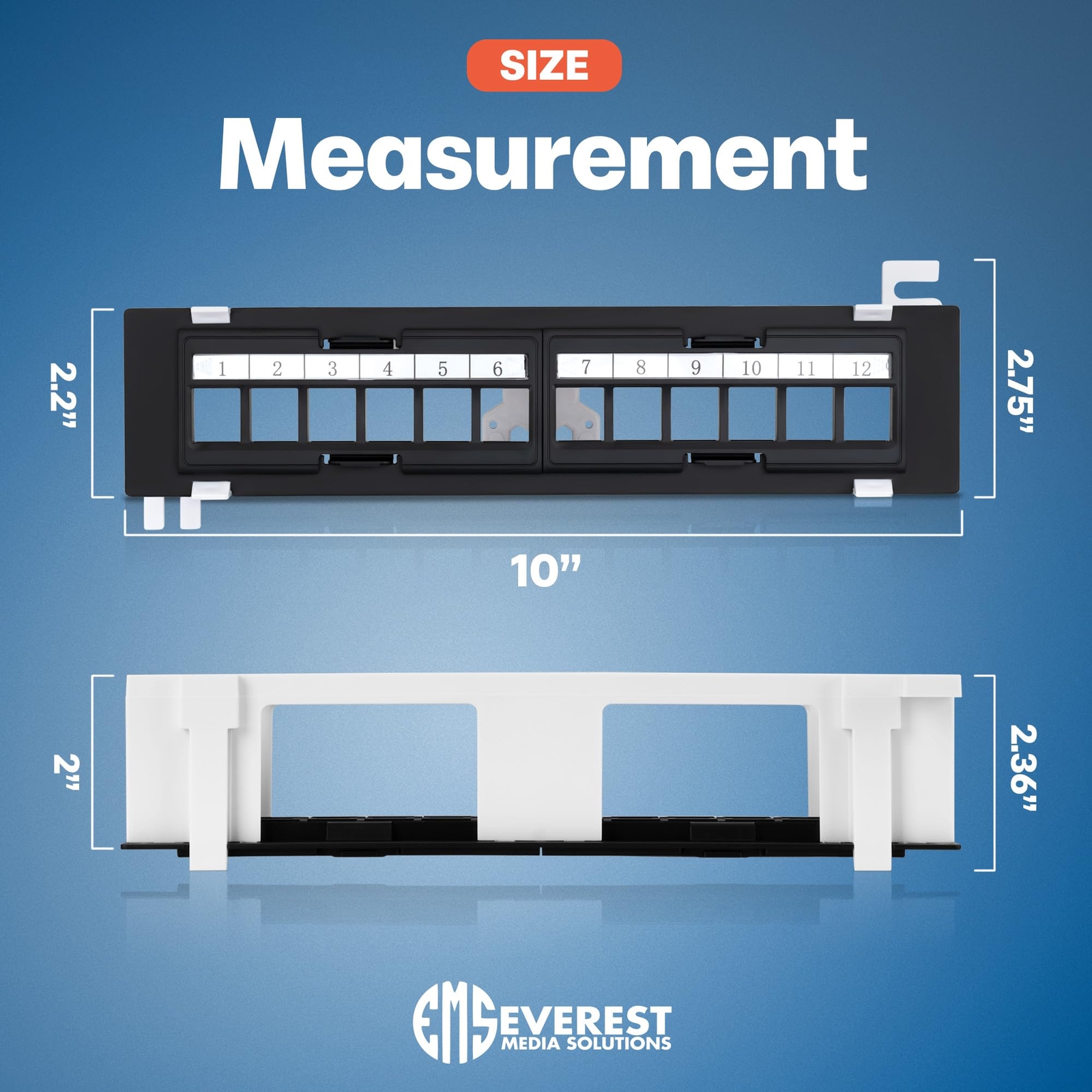 12 Port Keystone Patch Panel (1-Pack) – Use with Slim Profile Keystones ONLY …
