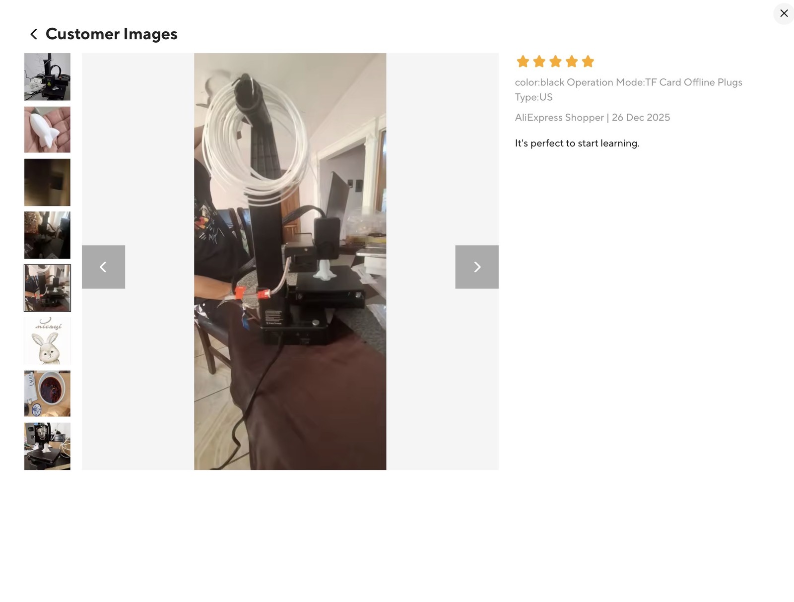 Entry-Level 3D Printer Compatible with PLA and TPU 1.75mm Filament, Includes Ada