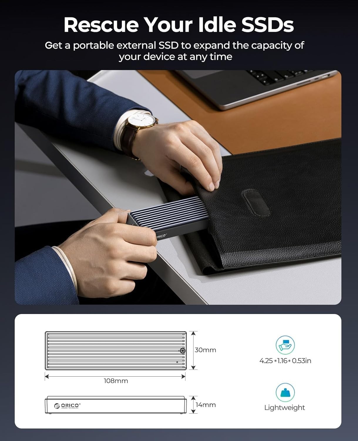 Compact 10Gbps USB 3.1 NVMe Case for M.2 SSDs Up to 8TB – For Ultimate Speed