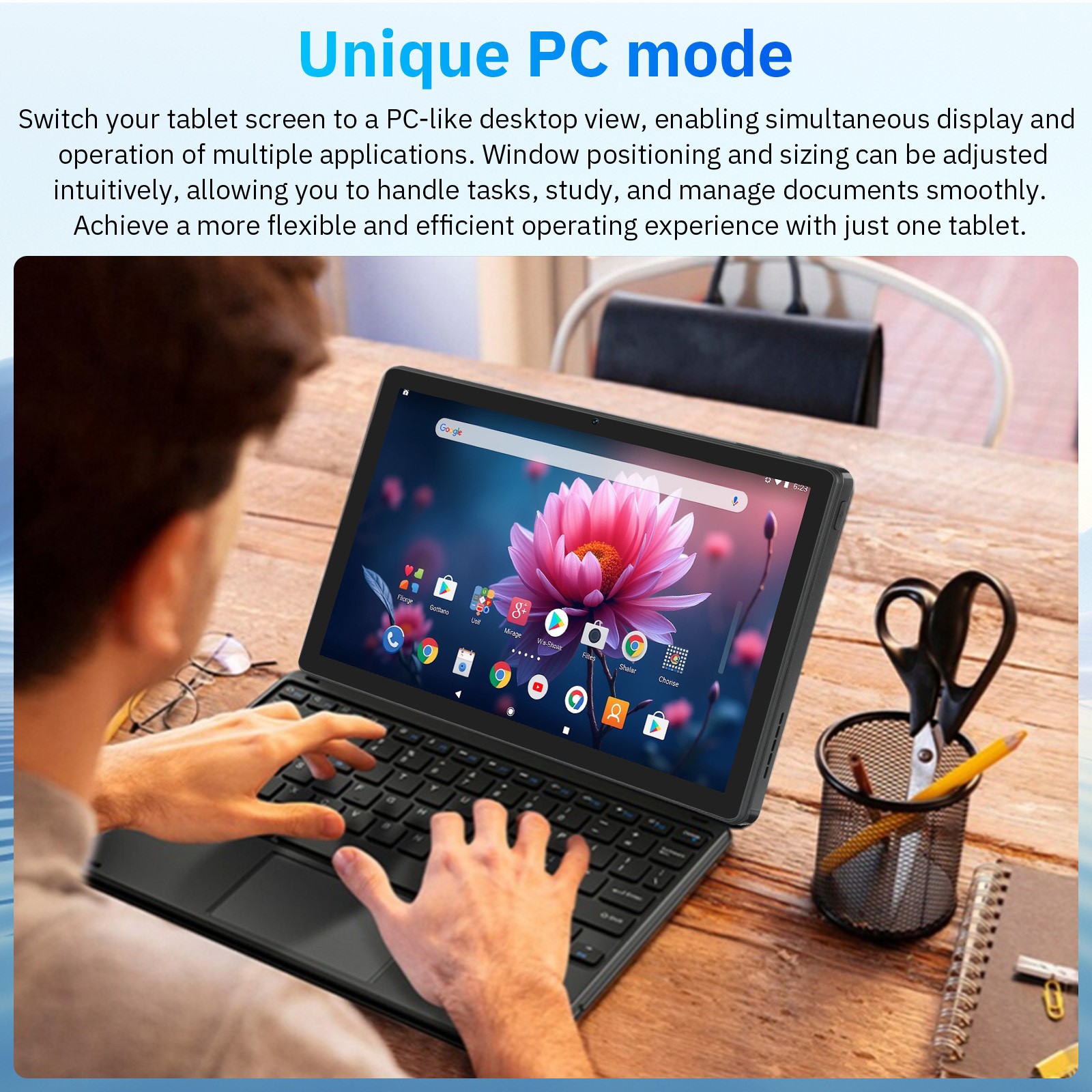 Urao Android 15 Tablet 10.1″ 30GB+128GB A733 Octa-Core 6200mAh Widevine L1 PC