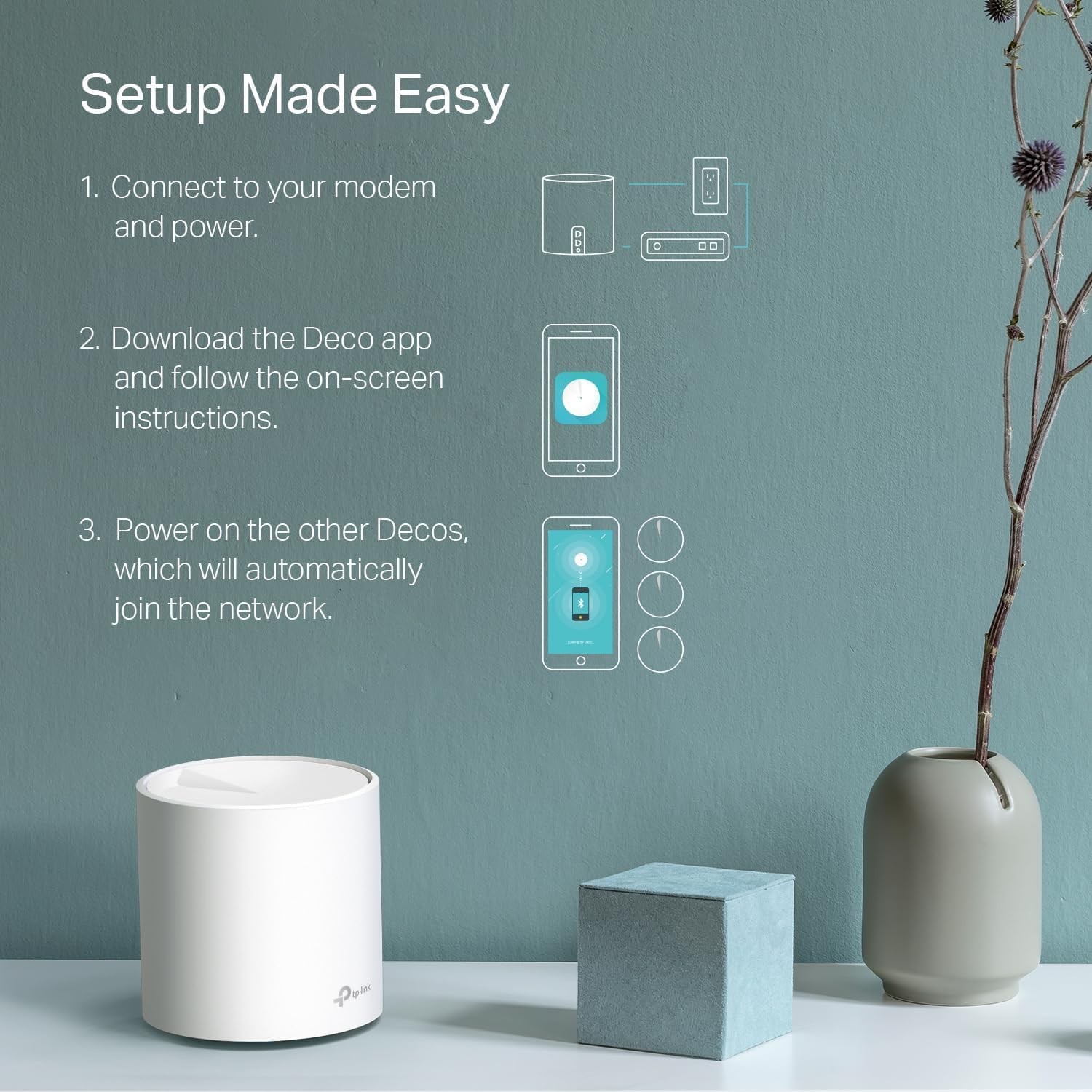 TP-Link Deco WiFi 6 Mesh System(Deco X20) – Covers up to 1 Pack, White
