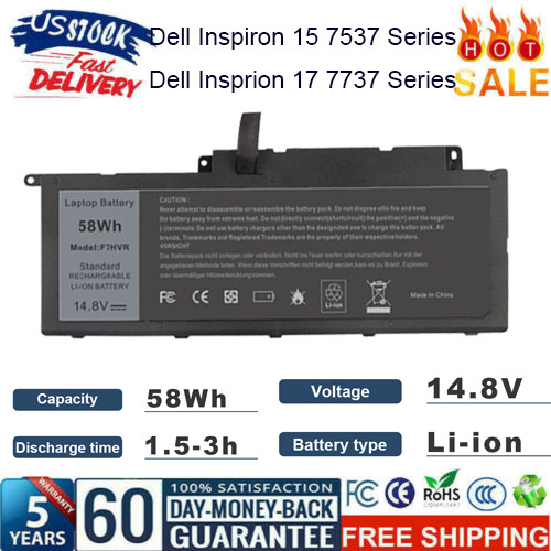 14.8V 58Wh Battery For DELL Inspiron 15-7537 17-7737 F7HVR 062VNH G4YJM T2T3J US