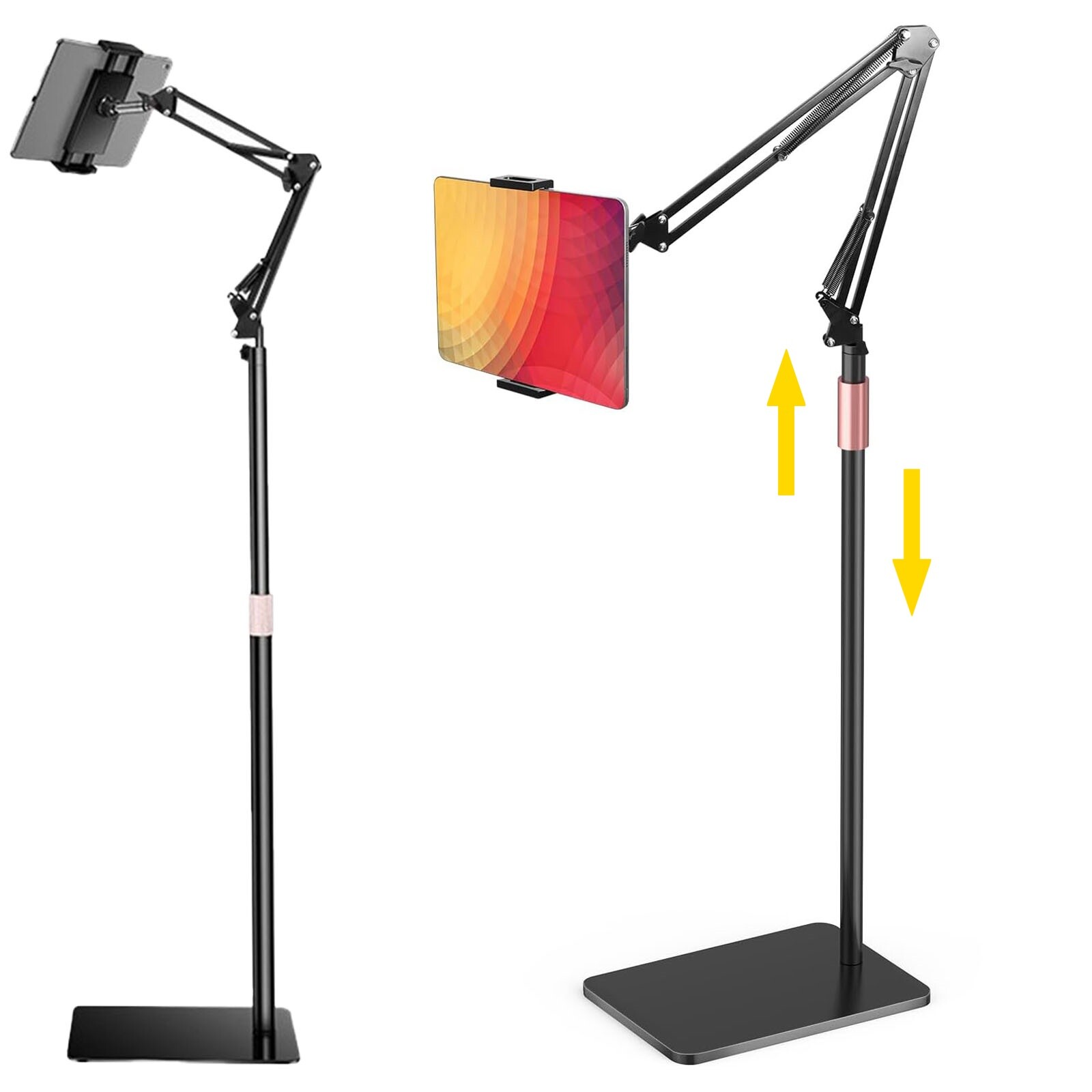 69″ Tablet Floor Stand Steel Holder Bracket Adjustable Phone For 4″-11″ ipad