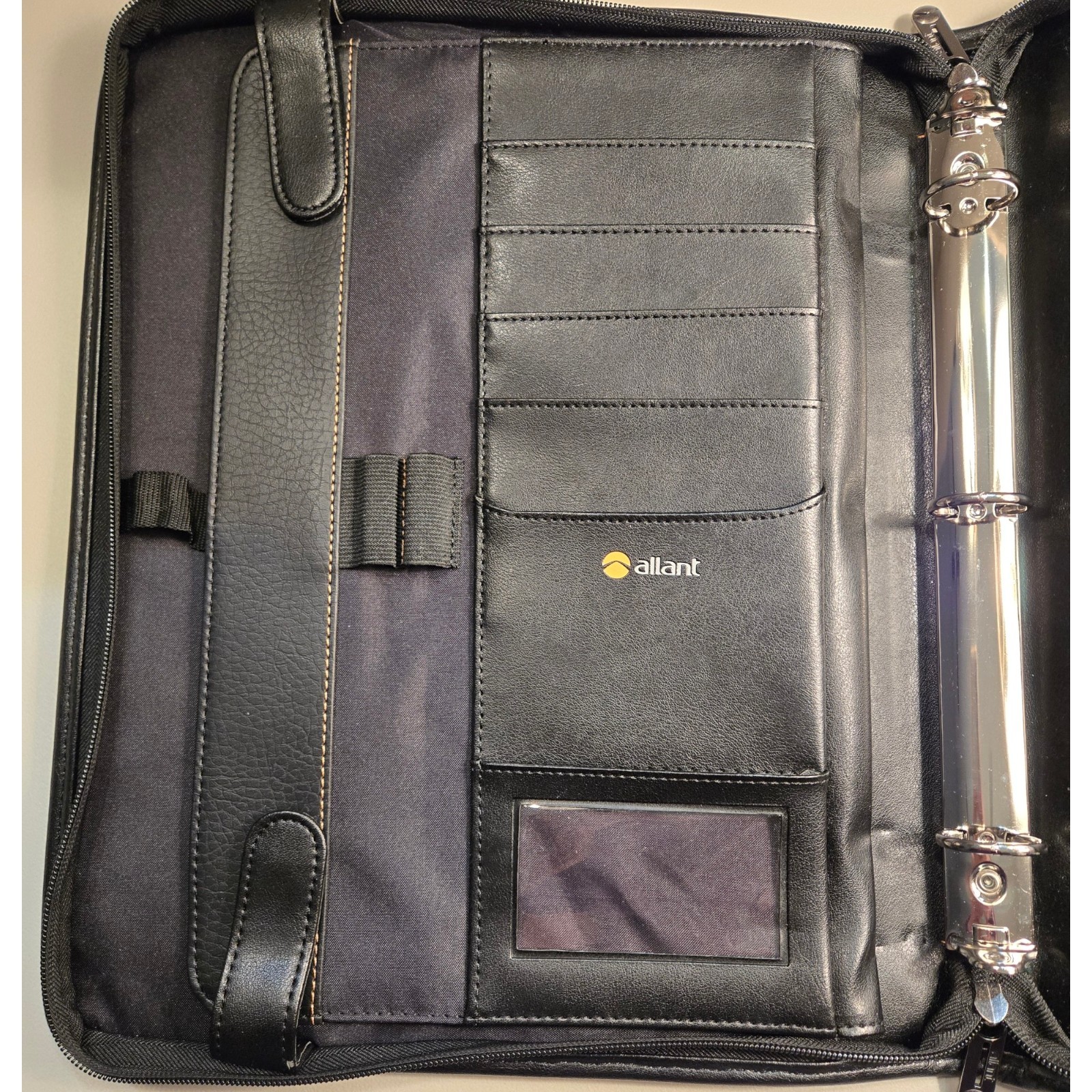 Allant Briefcase Black Synthetic Leather Fits Notebook & Tablet Zipper