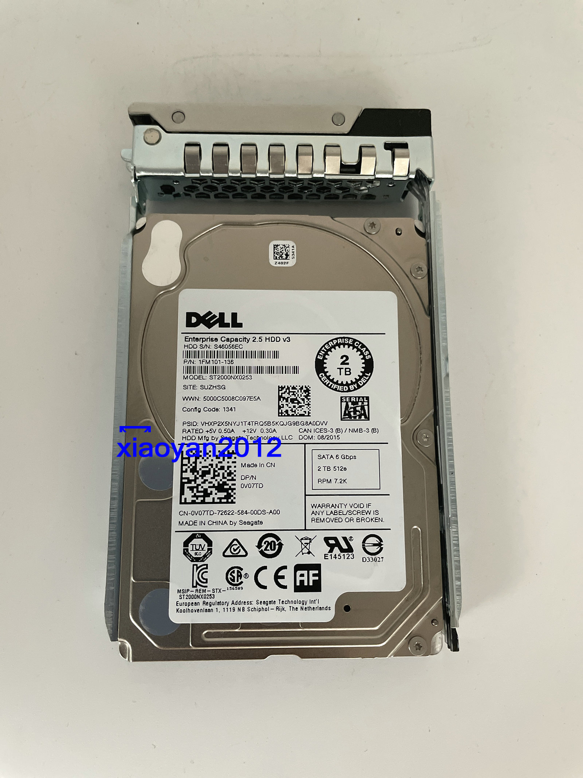 DELL 0V07TD ST2000NX0253 2T SATA 7.2K 2.5 inch 128M server hard disk w/Tray