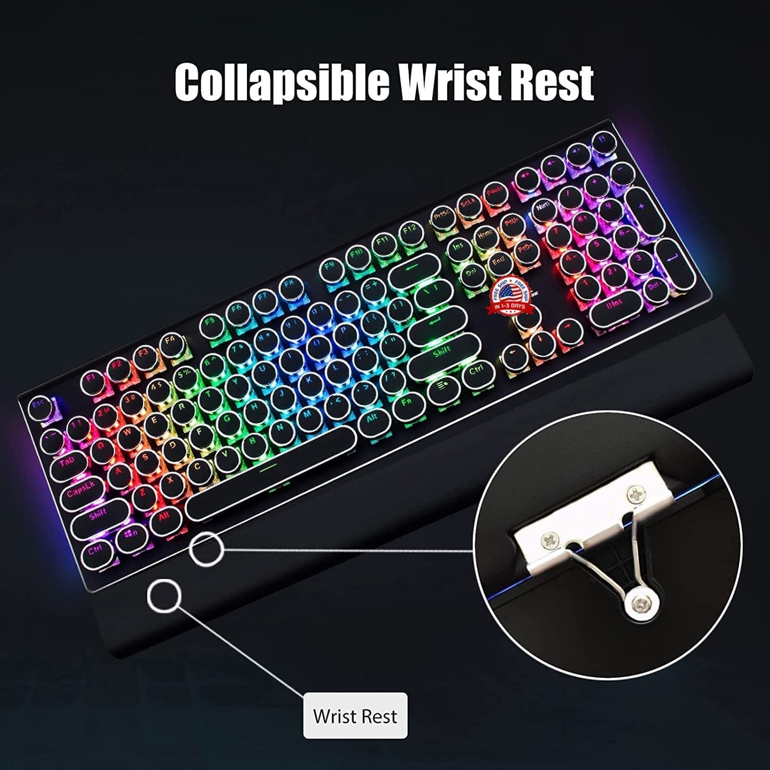 Teclado gamer mecanico exclusivamente para juegos teclados multi color LED NUEVO