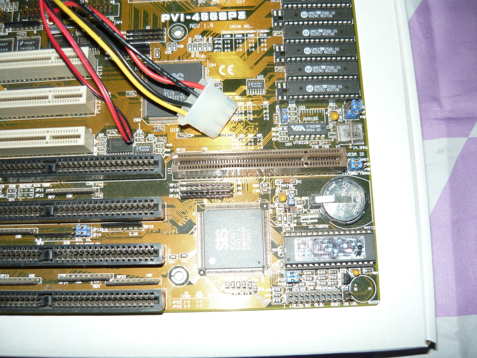 Vintage Unicorn Asus PVI-486SP3 Socket 3 486 Motherboard Am5x86-133 Used