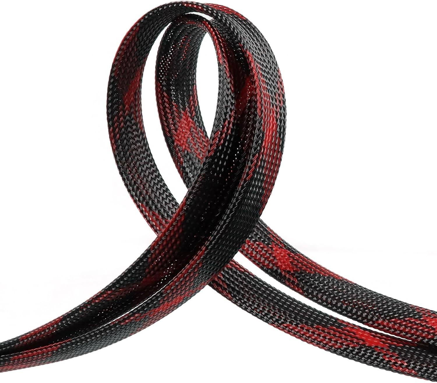 Braided Cable Sleeve, 33ft Expandable Wire Loom for Automotive Wiring Harness &