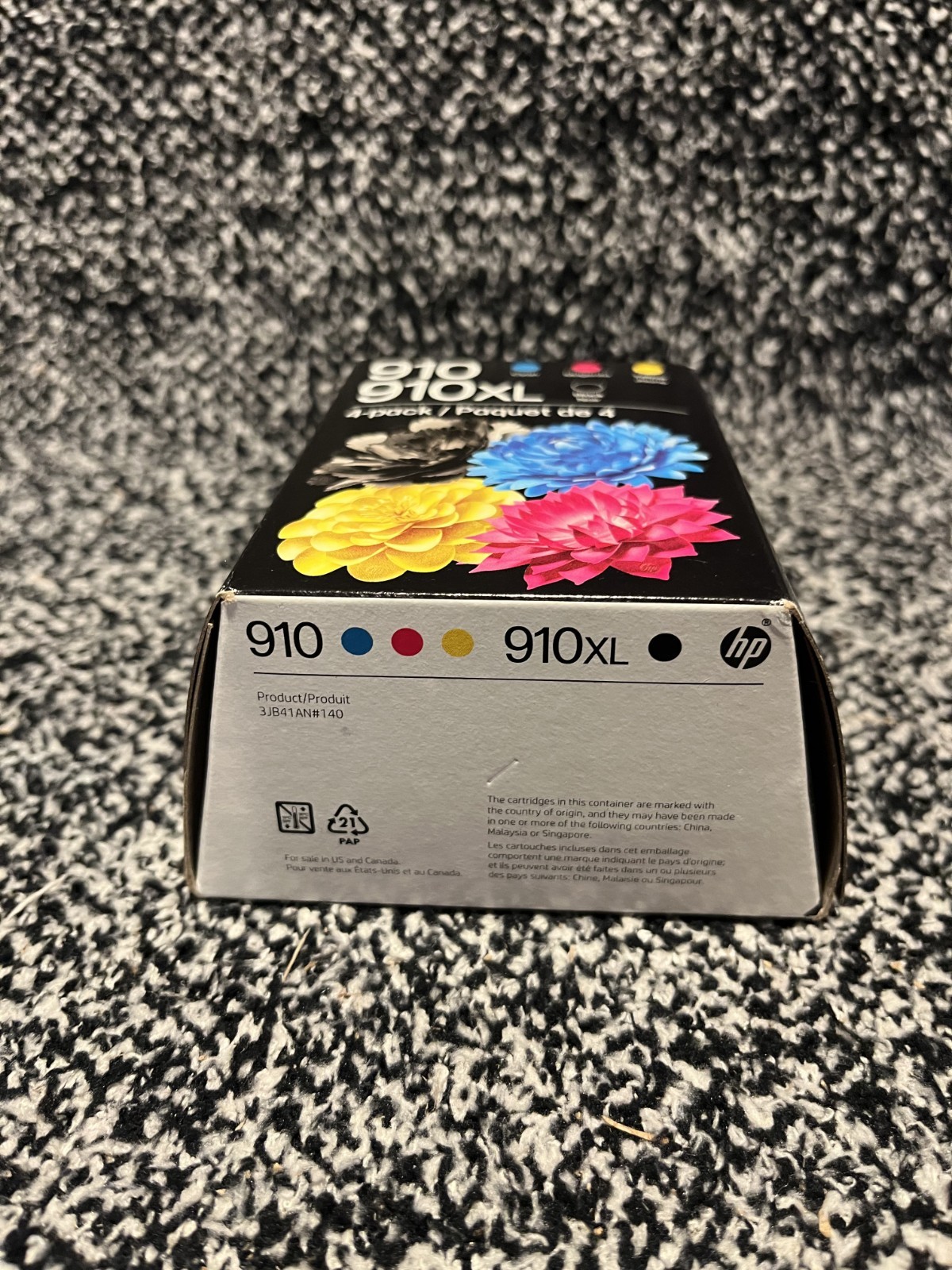 HP 3JB41AN 910 CMY & 910XL Black Ink Cartridge 4-Pack High Yield Date: July 2027