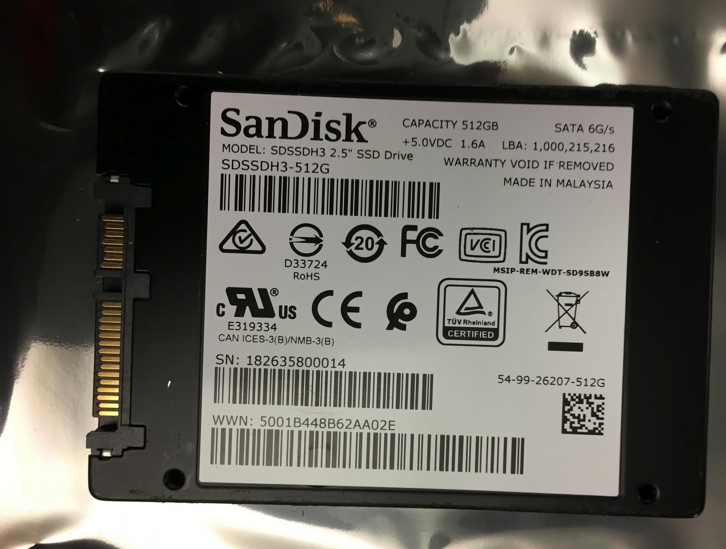 SanDisk Ultra 3D NAND 512GB SDSSDH3-512G 2.5″ SSD Solid State Drive 6 Gb/s