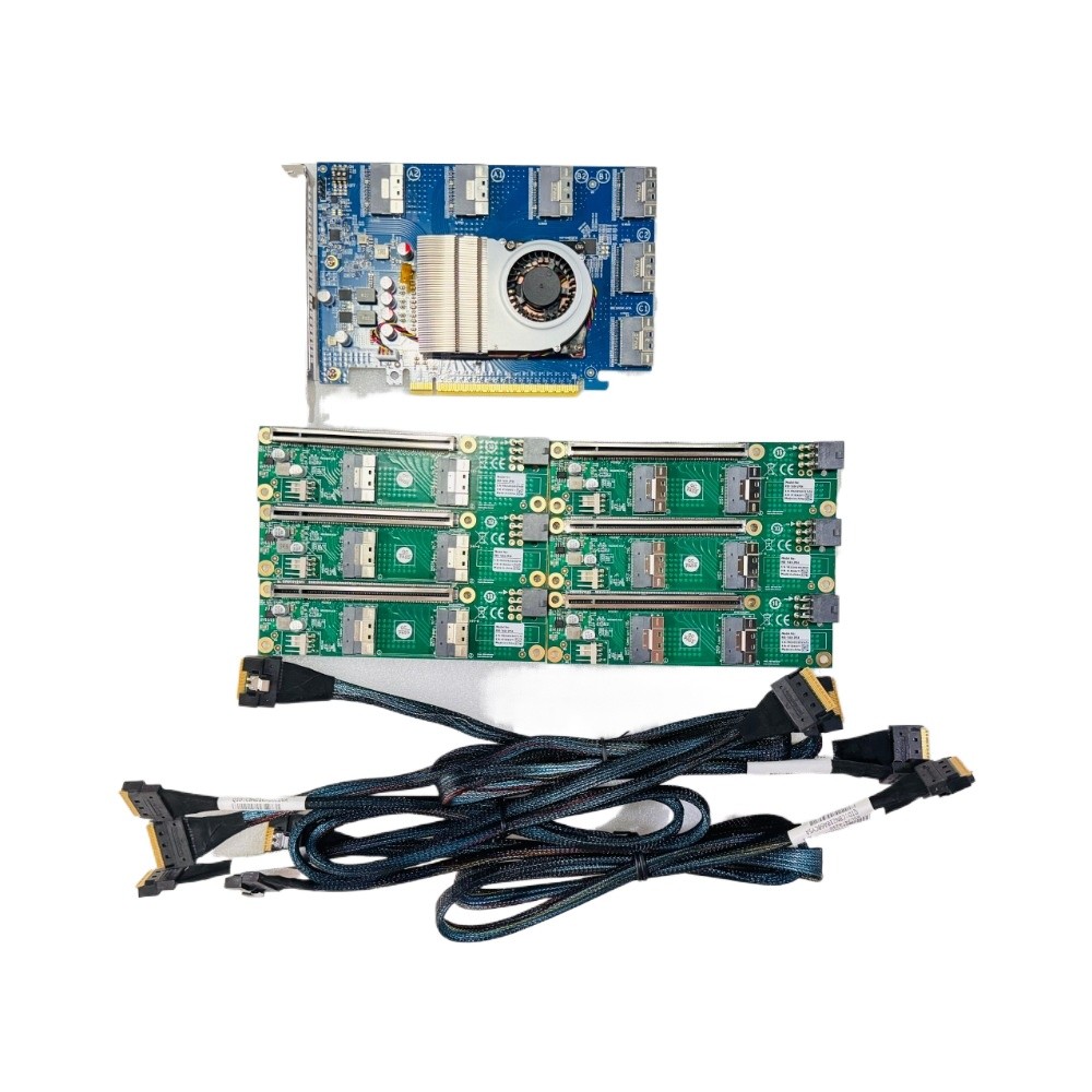 No disassembly required PLX88096 Expansion Card PCIe 4.0 X16 SLIMSAS 6*SFF-8654