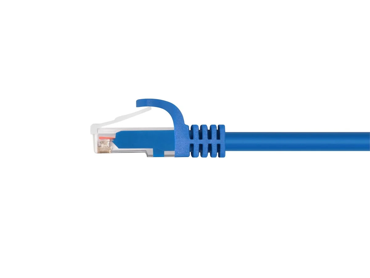 Flexboot Cat5e Ethernet Patch Cable RJ45 Stranded 350Mhz Wire 24AWG 0.5ft Blue