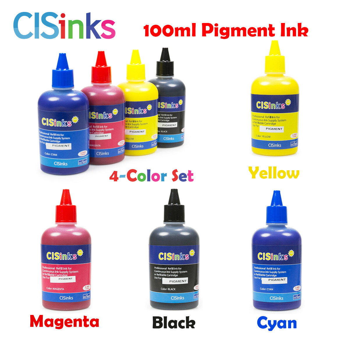 PIGMENT Ink Refill Bottles alternative for WF-2760 WF-2750 WF-2660 WF-2650