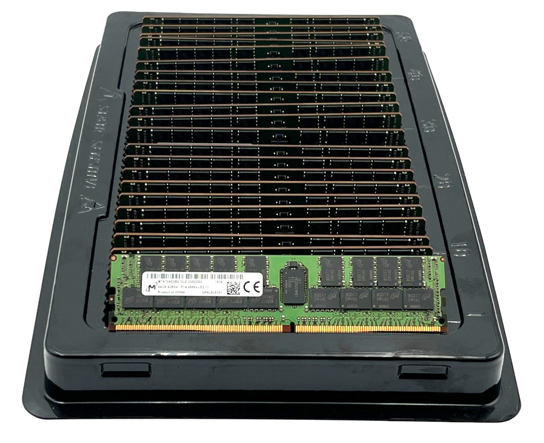 128GB Kit (64GB x 2 ) 4DRx4 DDR-4 2666V ECC REG. Micron MTA72ASS8G72LZ-2G6D2