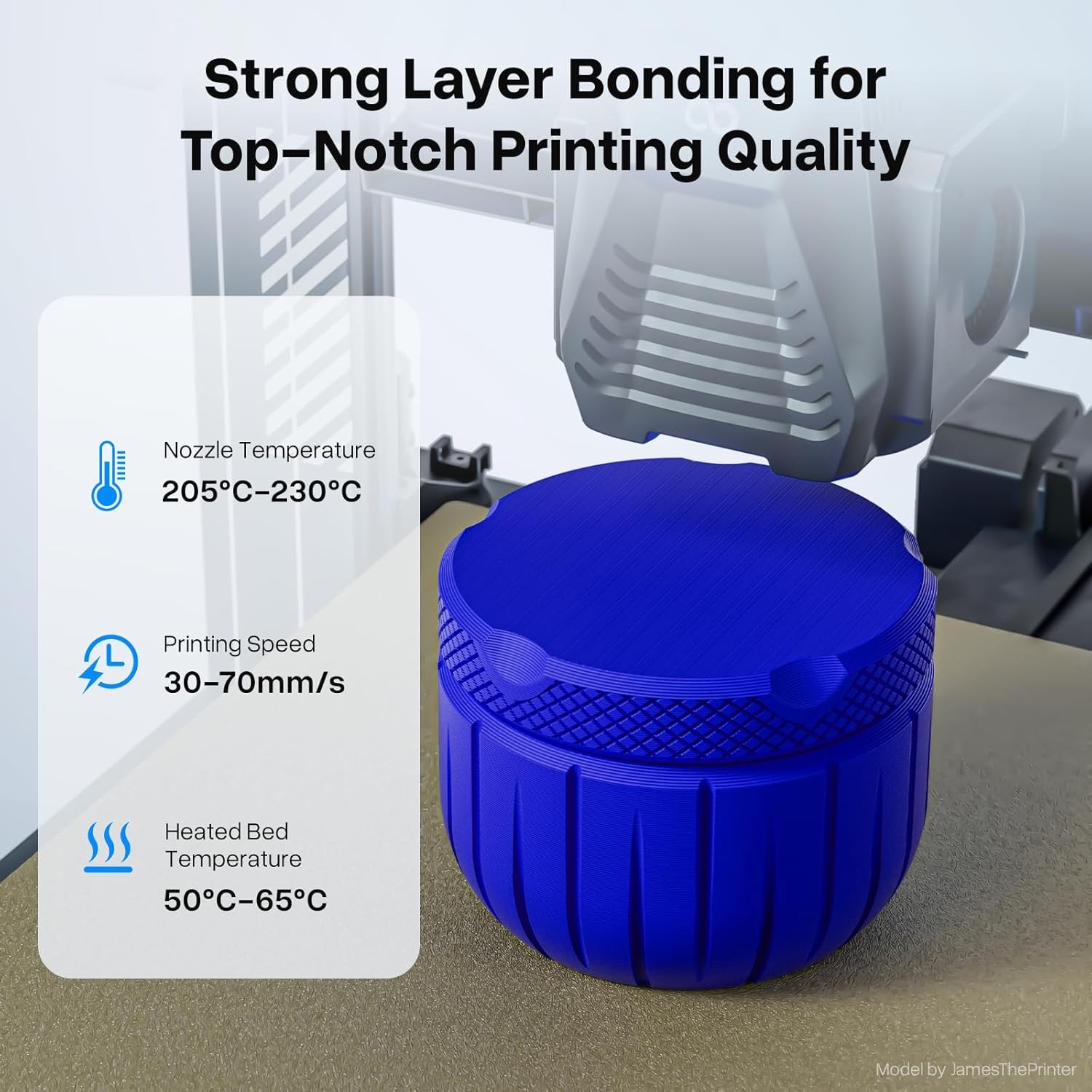 PLA+ 1.75mm 3D Printer Filament, PLA Plus with Dimensional PLA+, 1*black