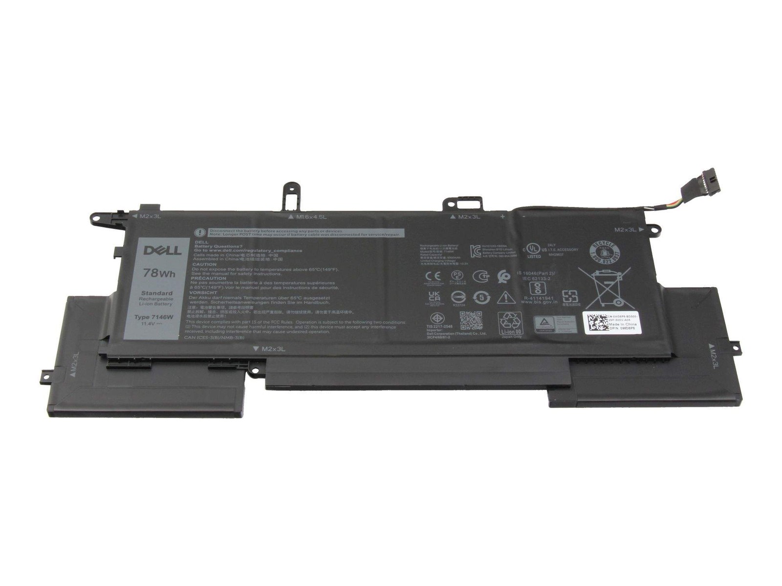 WD8P8 Dell Battery 78Wh for LATITUDE 9410 Li-polymer Battery 78mAh ~D~