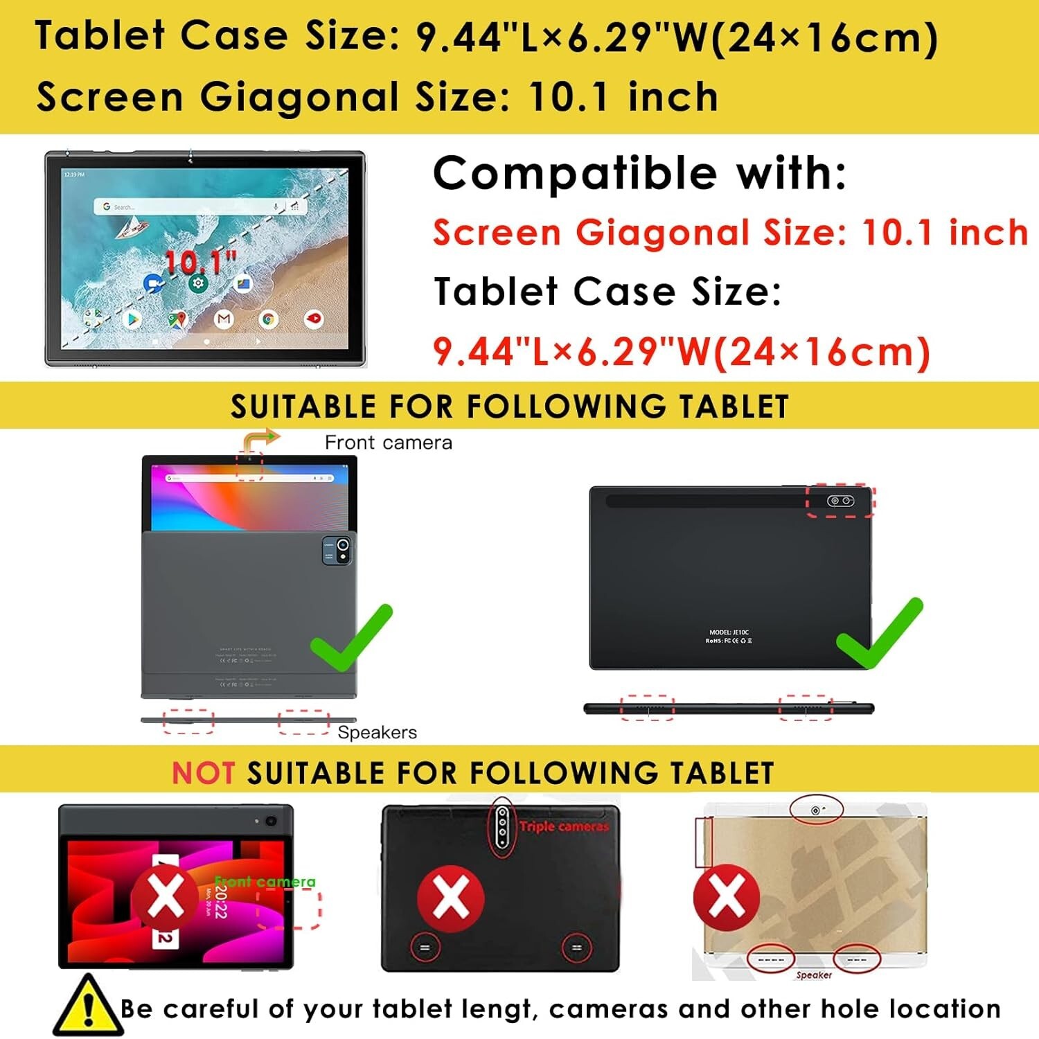 Case for 10 inch/ 10.1 inch Android 15 / 14 / 13 Tablet Stand Cover 2025/2024