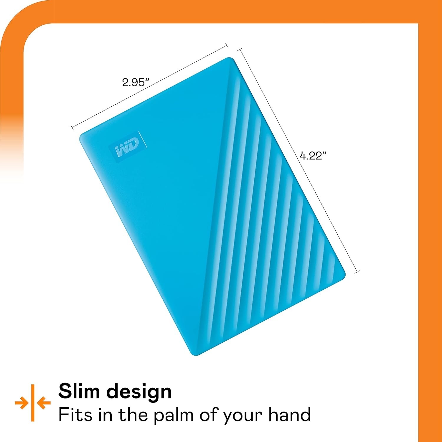 WD 2TB My Passport Portable External Hard Drive Blue password protection USB 3.0