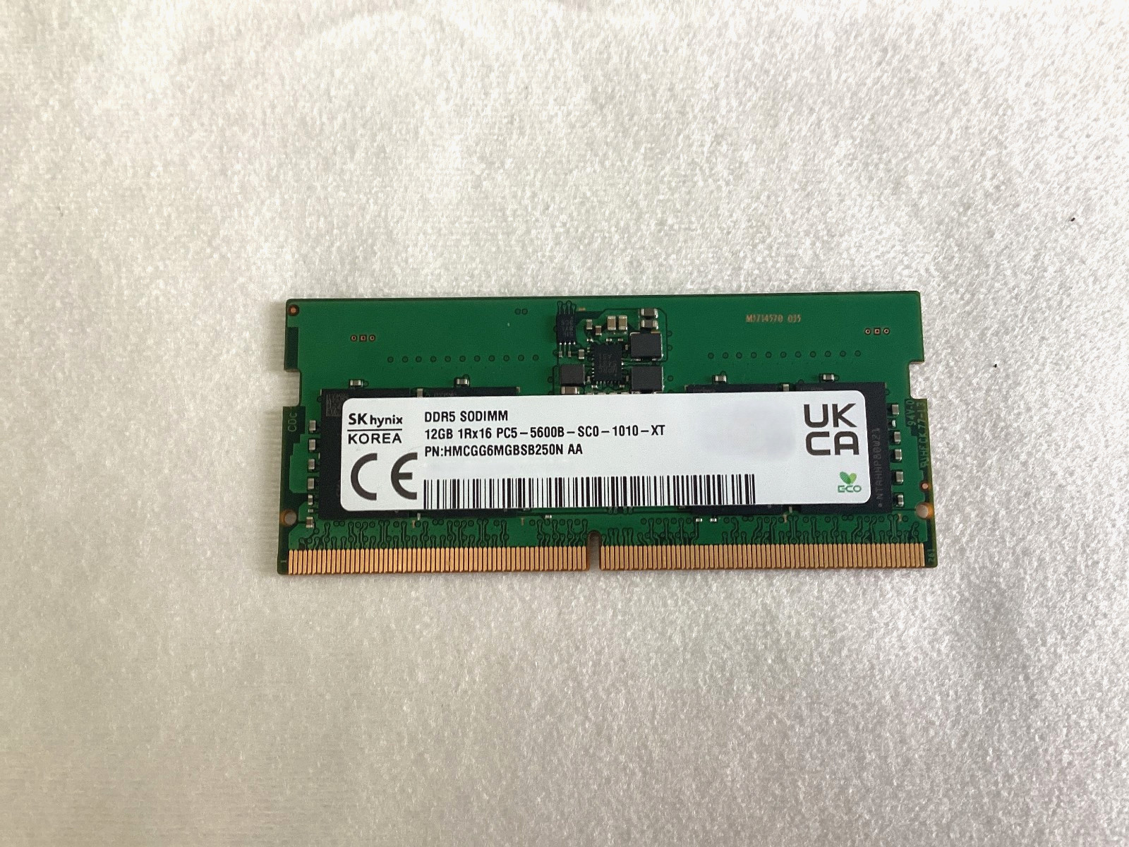 SK hynix 12GB SoDimm DDR5-5600B PC5-44800 1Rx16 Non-ECC 1.1V HMCGG6MGBSB250N