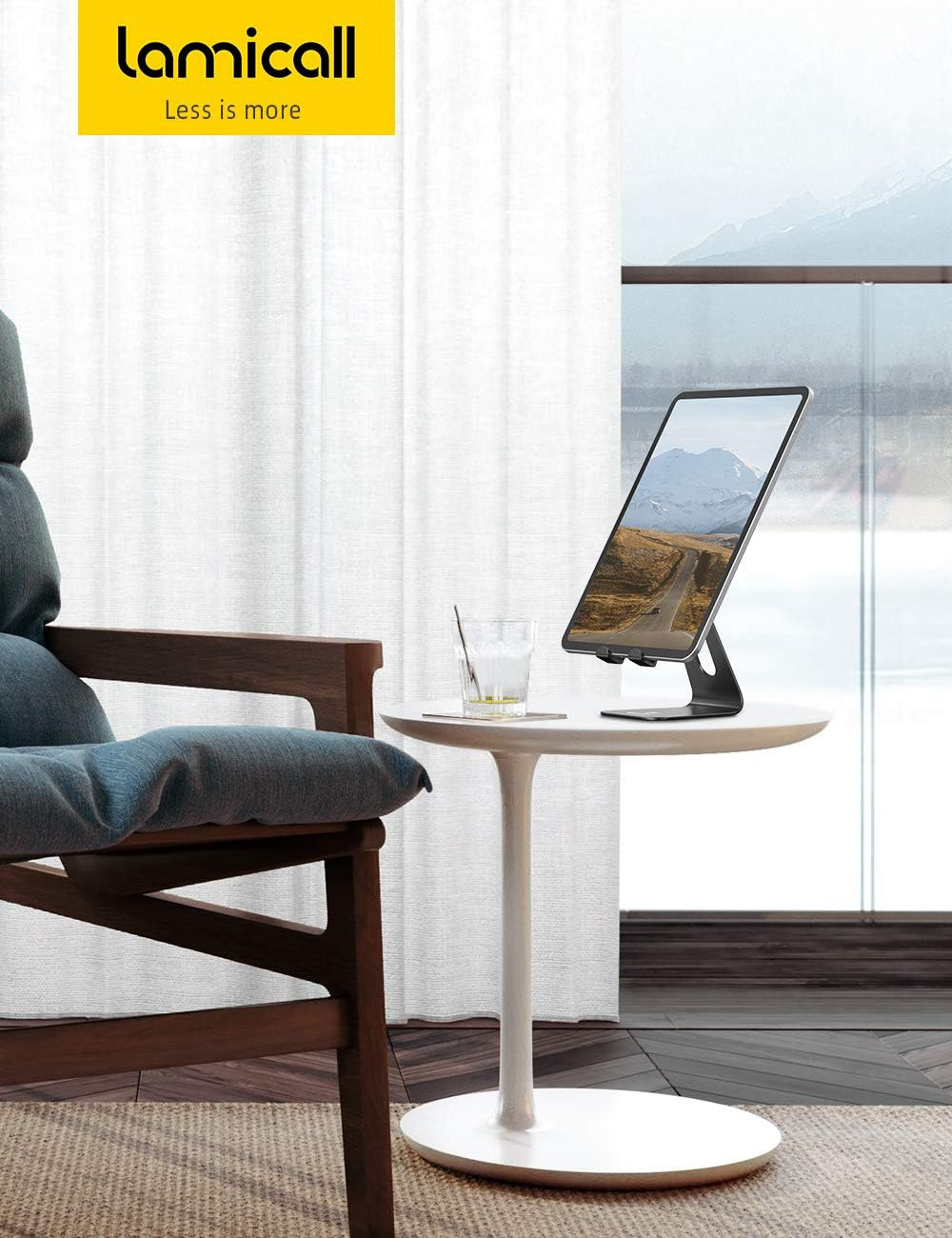 Lamicall Tablet Stand, Tablet Holder for Desk – Multi-Angle Adjustable Tablet De