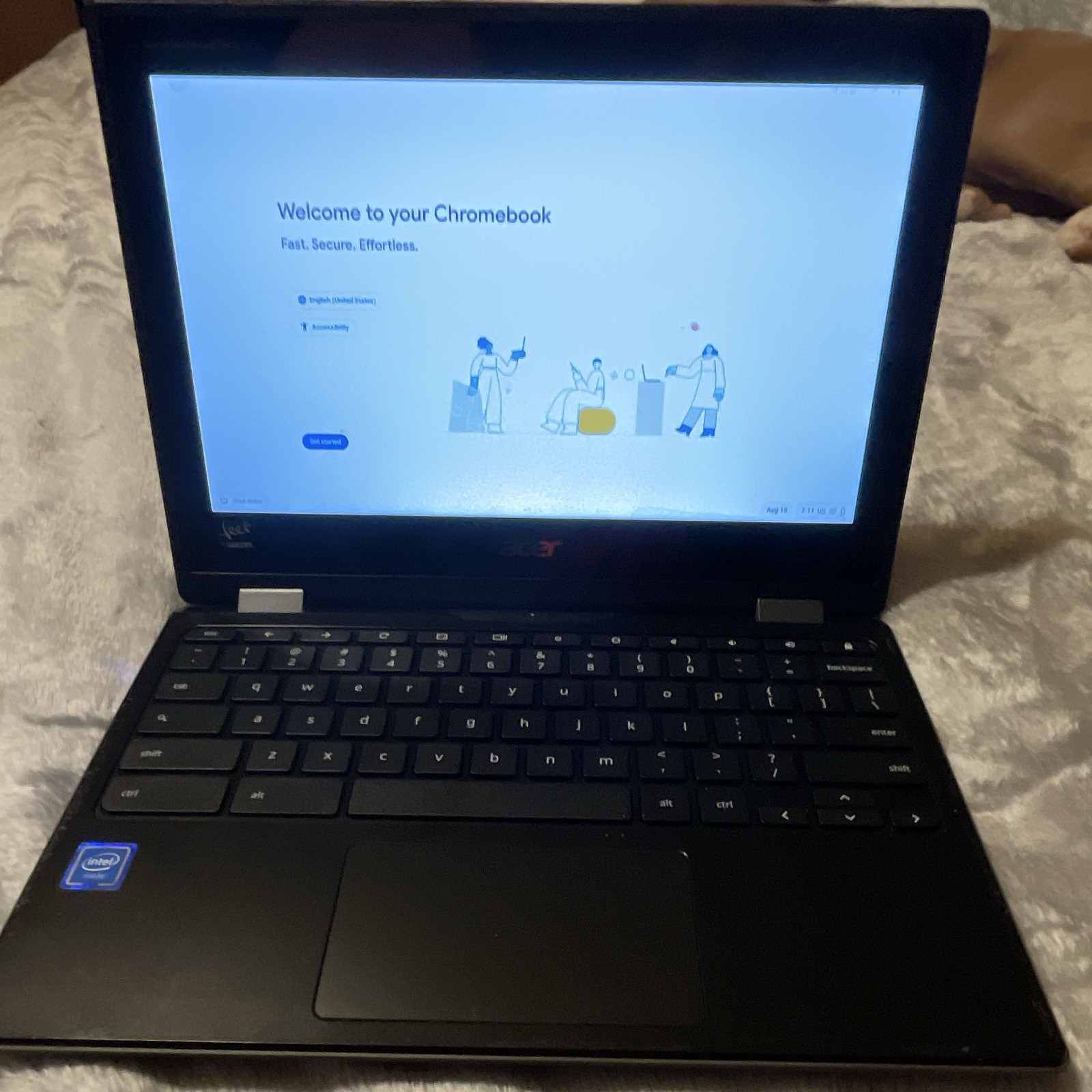 Acer Chromebook 11.6in Intel Celeron Chrome OS Laptop Black w/ Charger