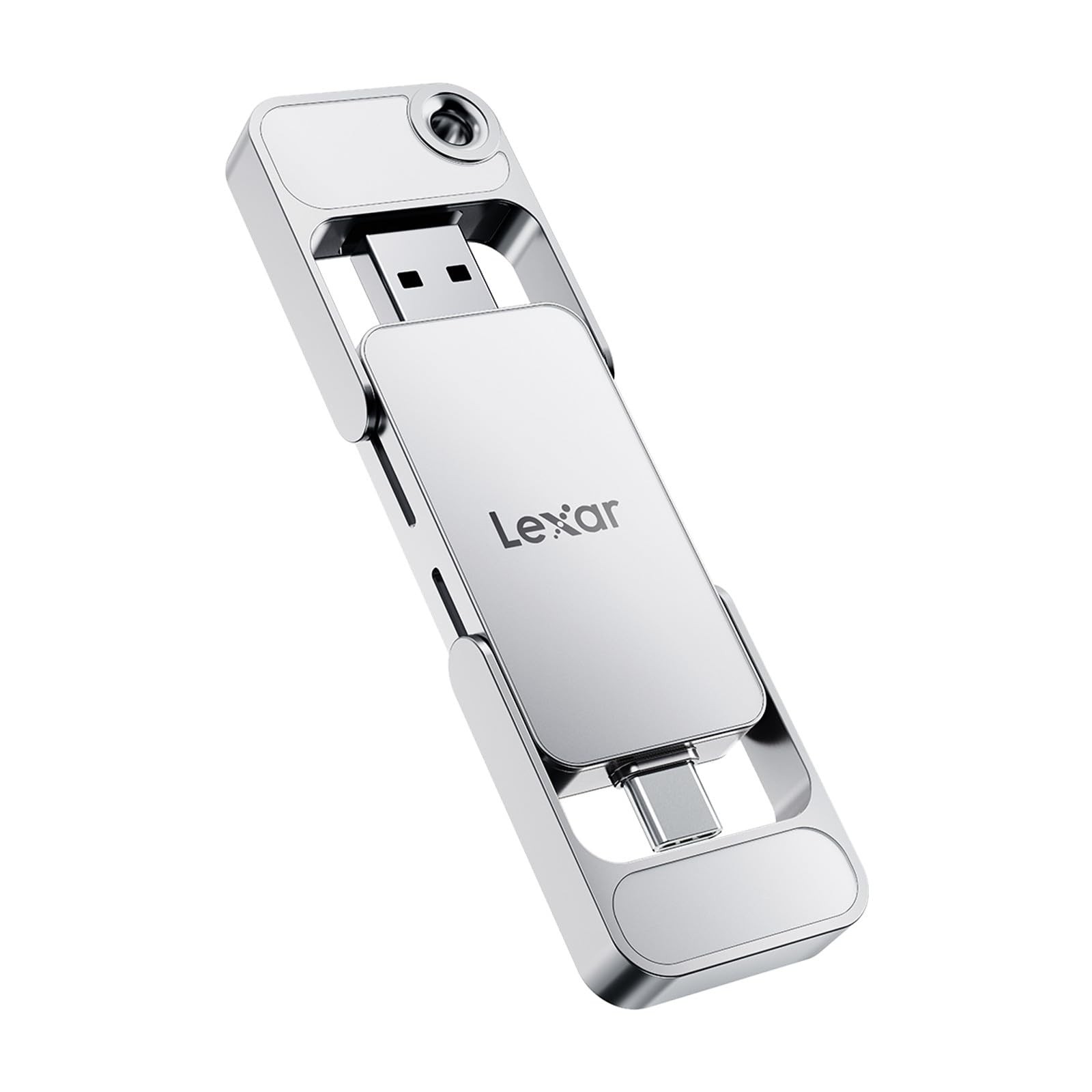 Lexar D70E 512GB Dual Drive External SSD, Up to 2000MB/s Read 512GB, Silver